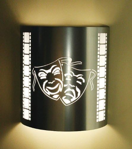 Silver Comedy and Tragedy Theater Sconce with Film