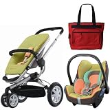 Quinny 2010 Buzz 3 Travel System in Breen with Free Fashionable Diaper Bag