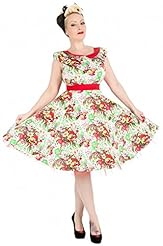 Fitted Floral Print Cap Sleeves Cotton/Spandex  Dress