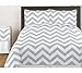 Sweet Jojo Designs Gray and White Chevron Zig Zag Full Length Double Zippered Body Pillow Case Cover