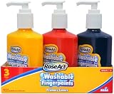 RoseArt Pump Top Finger Paints 8 Ounce, 3 Pack (48343UA-8)