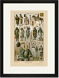 Black Framed/Matted Print 17x23, Japan - Ainos Military Costume