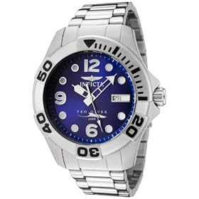 Invicta Mens 0443 Pro Diver Blue Dial Stainless Steel Swiss Q