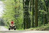 Wallmonkeys Peel and Stick Wall Decals - Woman in Red on Four Wheeler - Removable Graphic