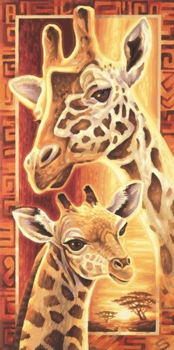 Schipper 609220457 - Malen nach Zahlen, Afrika Giraffen, 40x80 cm Preisvergleich