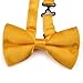 TopTie Mens Formal Solid Gold Satin Bow Tie