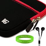 Quality Neoprene Black (Red Trim) Carrying Case for HTC Evo View 4G + Vango ....