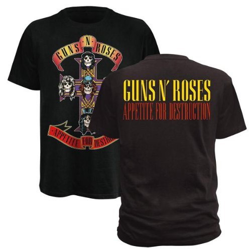 Mens Guns N Roses Appetite Mens T-shirt Medium Black 12162005BP Medium