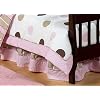 JoJo Designs Bed Skirt for Crib and Toddler Set - Pink and Brown Modern Polka Dots