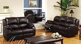 2 Pc Bycast Leather Match Sofa And Love Seat Set With Recliner Ends