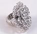 Beautiful New Silver Tone Flower Stretch Cocktail Ring