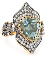 Fine Jewelry by Kevia "Byzantium" Blue Diamond Acorn Ring, Size 7
