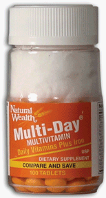 Multi-Day Daily Vitamins Plus Iron Dietary Supplements,