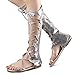 Kattee Women's Knee-high Strappy Platform Gladiator Sandals Shoes with Zipper