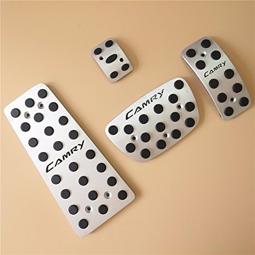 Tech Discovery Racing Style Sport Non Slip Pedal Covers for Automatic Transmission Cars Accelerator Brake Foot Rest Parking Brake fits Camry (NON-OEM)