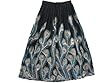 Boho Long Skirt Black Sequin Allover Peacock Feather Maxi Skirt Boho Long Skirt Black Sequin Allover Peacock Feather Maxi Skirt