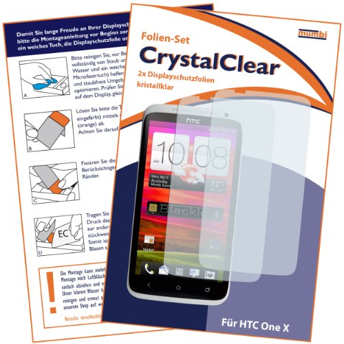 2 x mumbi Displayschutzfolie HTC One X Schutzfolie CrystalClear unsichtbar