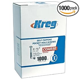 Kreg SML-C125 1-1/4-Inch No. 2 Coarse Screw (1000-Pack)
