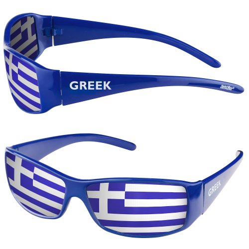 Taffstyle® Fanartikel Sonnenbrille Fan Brille zur Fussball Weltmeisterschaft 2014 WM & EM Länder Flagge Style – Griechenland