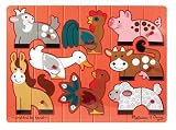 kids and infants educational toys item: Farm Mix N Match Puzzle