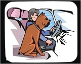 Decorated Mouse Pad with car, domestic, auto, automobile, master, dogs, dog, boxer, owner