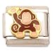 Enamel Baby Monkey Italian Charm Stainless Steel 9mm