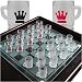 Beer Mug Checkers Set with Frosted Glass Board