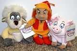 Rare Disney Black Cauldron Complete Set of 3 Plush Bean Bag Dolls Including Gurgi, Fairfolk, and Hen Wen Mint with Tags
