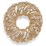 Simulated Pearl Circle Pin
