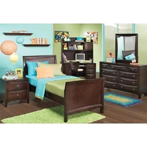 Ivy League Cherry 4 Pc Twin Sleigh Bedroom Plus 19