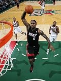 Miami Heat v Milwaukee Bucks: LeBron James Photographic Poster Print by Gary Dineen, 18x24