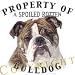 Bulldog dog breed THROW PILLOW 16 x 16 - white with forest green denim