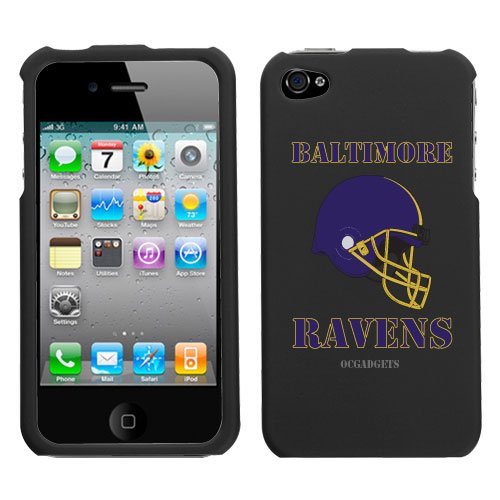 iPhone 4 4S Baltimore Ravens Black Superior Helmet Snap on Hard Cover