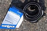 Top Lock Superflex Resettable Combo Coil Cable Lock Lock 10mm X 6' Black 134425