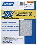 Norton 2642 Sandpaper 3X 60-Grit 9-by-11-Inch Sheets, 20-Sheets Per Pack