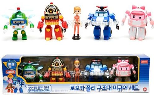 Robocar Poli soft Figure Set (Poly, Amber, Roy, Heli and Jin) by toy2b