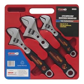 Grip On 3-Pc. Adjustable Wrench Set