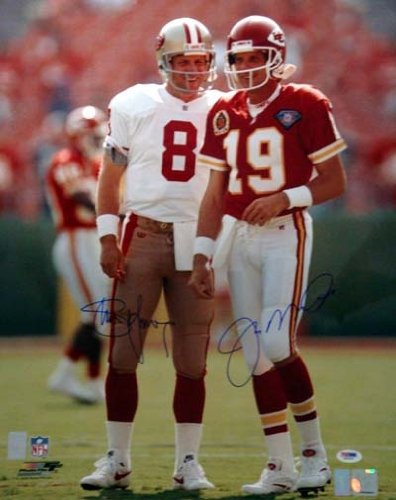 Steve Young & Joe Montana Autographed/Hand Signed SF 49ers & KC Chiefs 16x20 Photo PSA/DNA