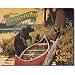 We-no-nah Canoes Catch of the Day Bear Fishing Retro Vintage Tin Sign