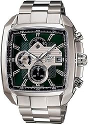 Stainless Steel Edifice Green Dial Analog Quartz Chronograph