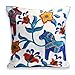 Milesky Throw Pillow Case Embroidery Cotton 18x18 inch (Dala Horse)