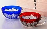 瑠璃浪漫・手付カップペアセットの画像