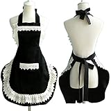 Lovely Lace Work Aprons Home Shop Kitchen Cooking Tools Gifts for Women Aprons,black