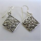 Legends of Ireland Celtic Knot Drop Square Sterling Silver Earrings