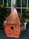 The Hadley Park Copper Roof Birdhouse (Rusty Red Crackle finish)