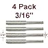 Anytime Tools 3/16" Diamond Chainsaw Sharpener Burr 1/8" Shank, 4 Pack