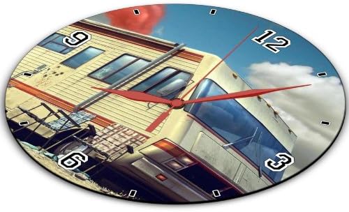 Clouds Red Deserts Smoke Breaking Bad 10" Quartz Plastic Wall Round Clock Classic Analog Setting Customized Inch Hand Needle MSD Made to Order Support Ready Dial Time Personalized Gift Battery Operated Accessories Graphic Designed Model HD Template Wallpaper Photo Image