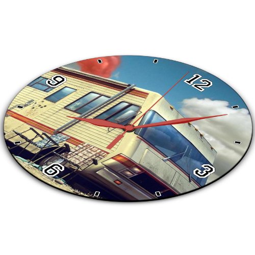 Clouds Red Deserts Smoke Breaking Bad 10" Quartz Plastic Wall Round Clock Classic Analog Setting Customized Inch Hand Needle MSD Made to Order Support Ready Dial Time Personalized Gift Battery Operated Accessories Graphic Designed Model HD Template Wallpaper Photo Image