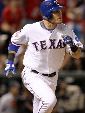 San Francisco Giants v Texas Rangers, Game 3: Josh Hamilton Photographic Poster Print by Ronald Martinez, 18x24