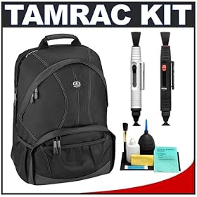 Tamrac 3380 Aero 80 Photo / Laptop Backpack (Black) + Accessory Kit for Canon Rebel XSi, XS, T1i, XTi, 40D, 50D, Nikon D40, D60, D5000, D90, D300, D700, Olympus Evolt E-30, E-450, E-520, E-620, and Sony Alpha A200, A300, A350, A700 Digital SLR Cameras